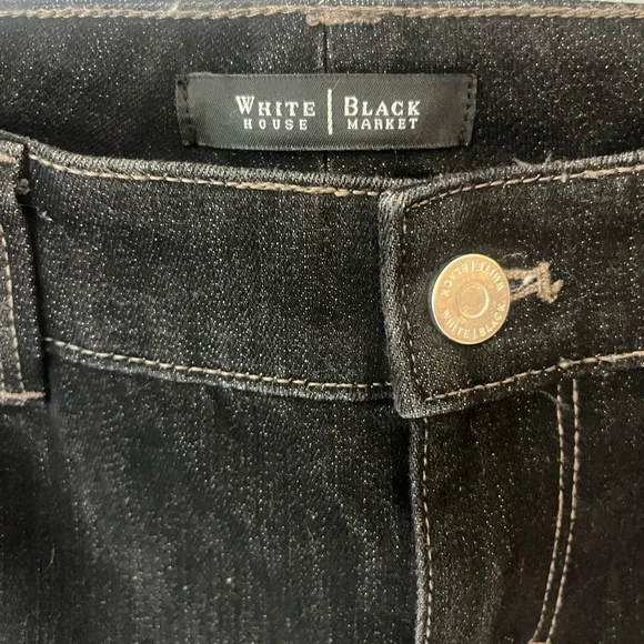 White House Black Market Dark Blanc Flare Jeans NWOT - Picture 6 of 8